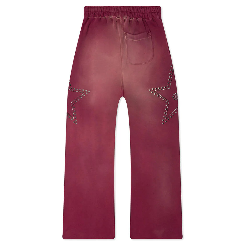 Star Studded Sweatpant Burgundy