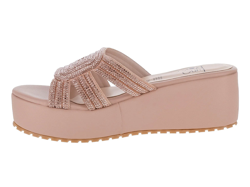Sandalias de Plataforma Luna Rosa Oro Rosado para Mujer
