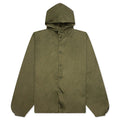 Textured Nylon Hooded Coaches Jacket Military