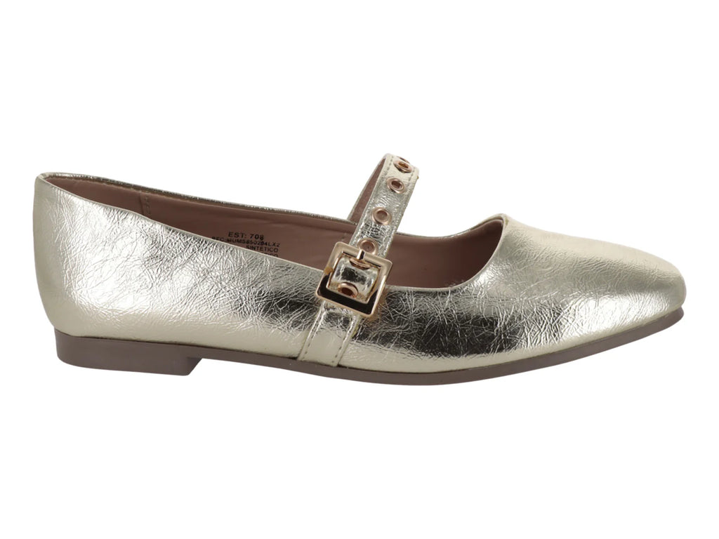 Zapatos Planos Luna Rosa Oro Inglés para Mujer