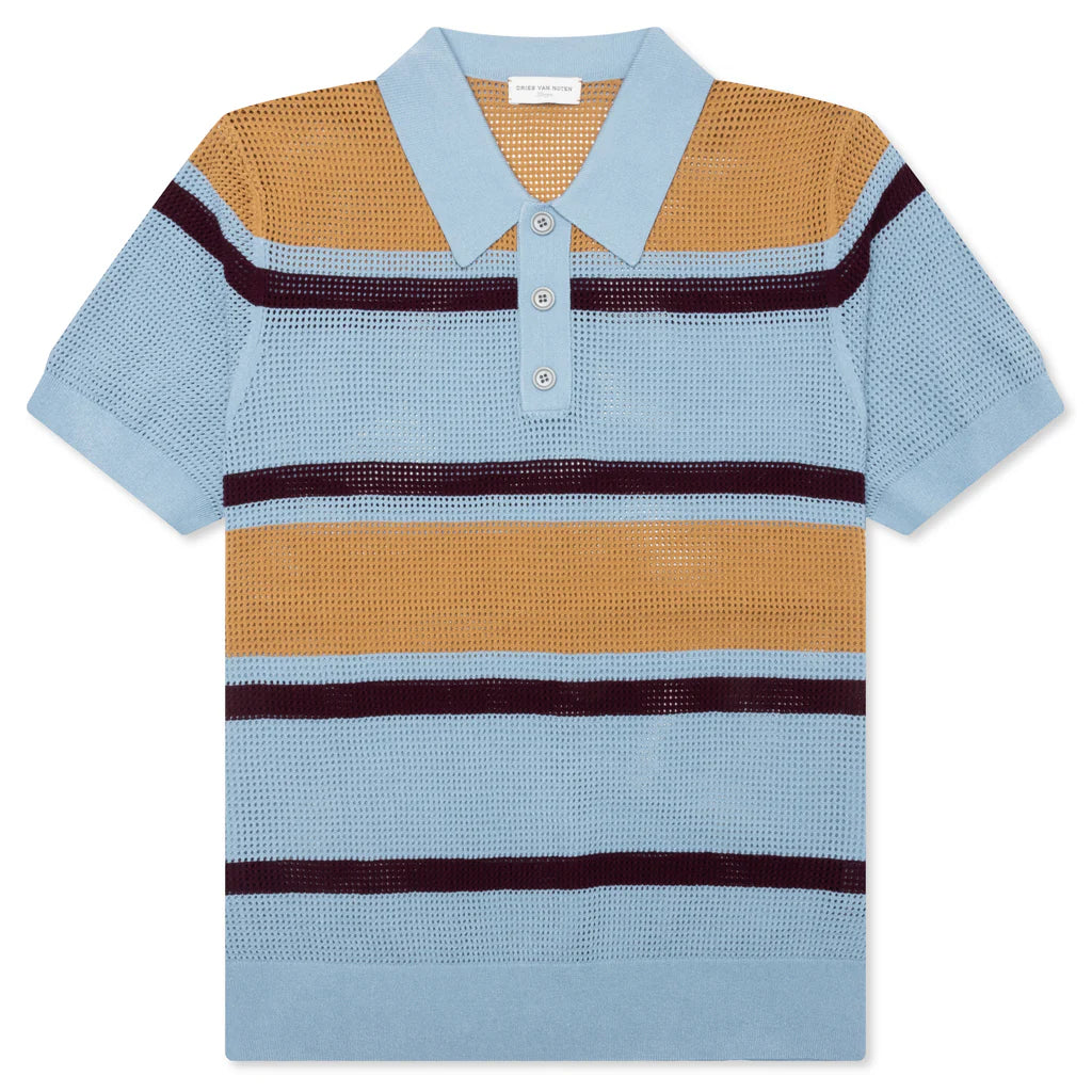 Mindo Knit Polo Light Blue