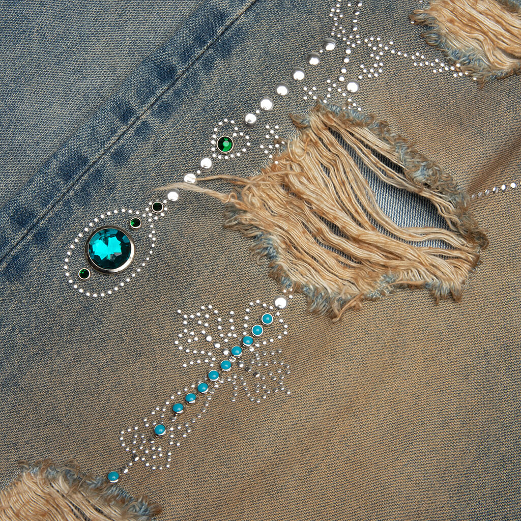 Victorian Chain Denim Short Indigo
