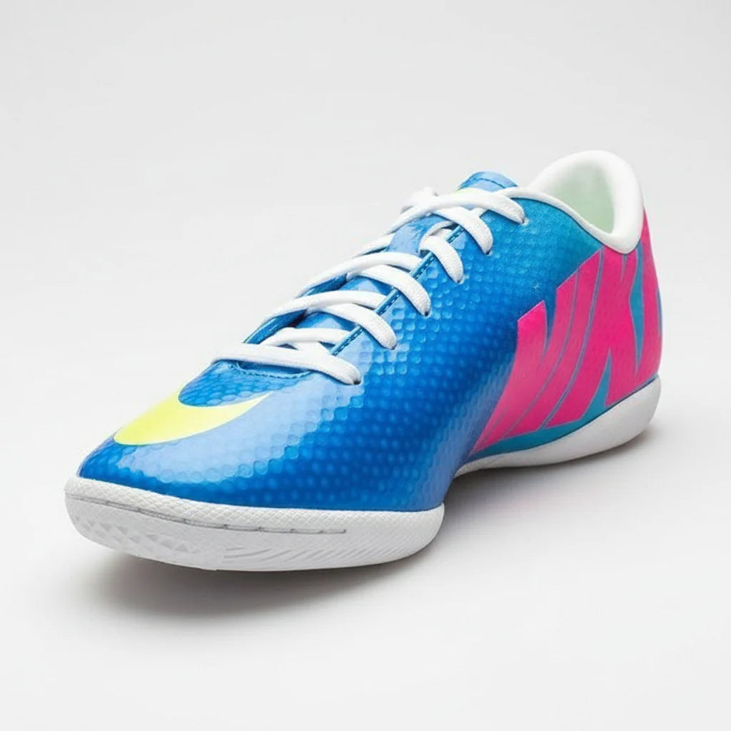 Nike Jr Mercurial Victory IV IC Youth Indoor Soccer Shoes Blue Pink Volt