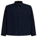 Tropical Wool Shirt with Contrast Back Blue Black