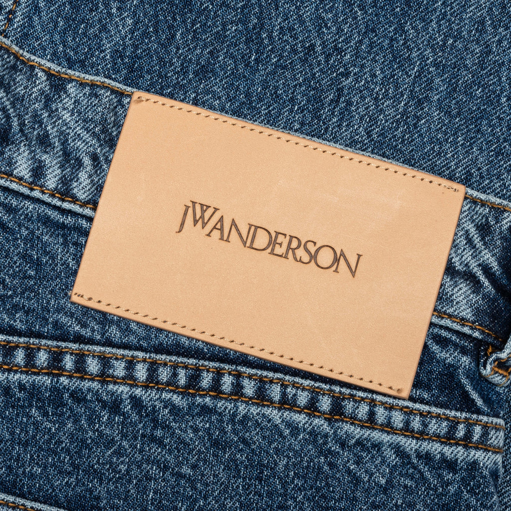 5 Pocket Straight Leg Trousers Mid Blue