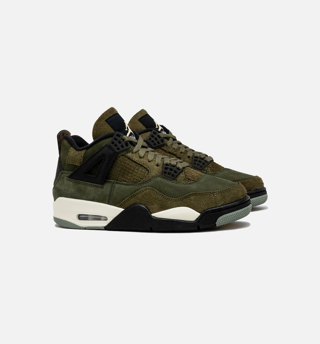 Air Jordan 4 Retro Craft Olive Mens Lifestyle Shoe Medium Olive Black