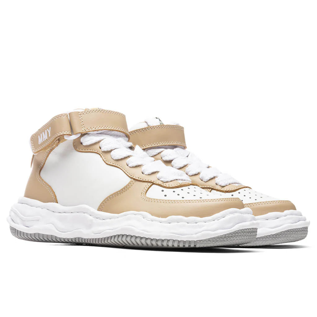 Wayne High OG Sole Leather Sneaker Beige White