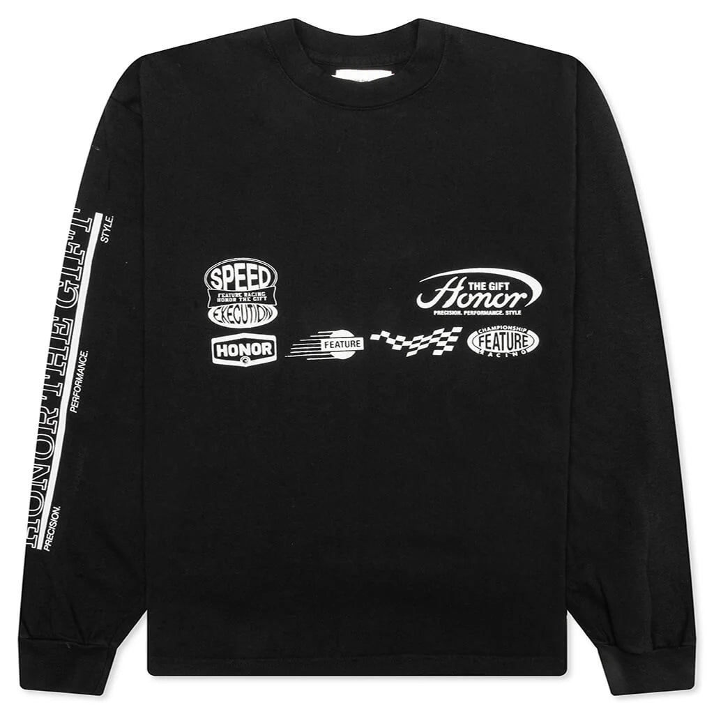 Feature x Honor The Gift Fastest Rides L S Tee Faded Black