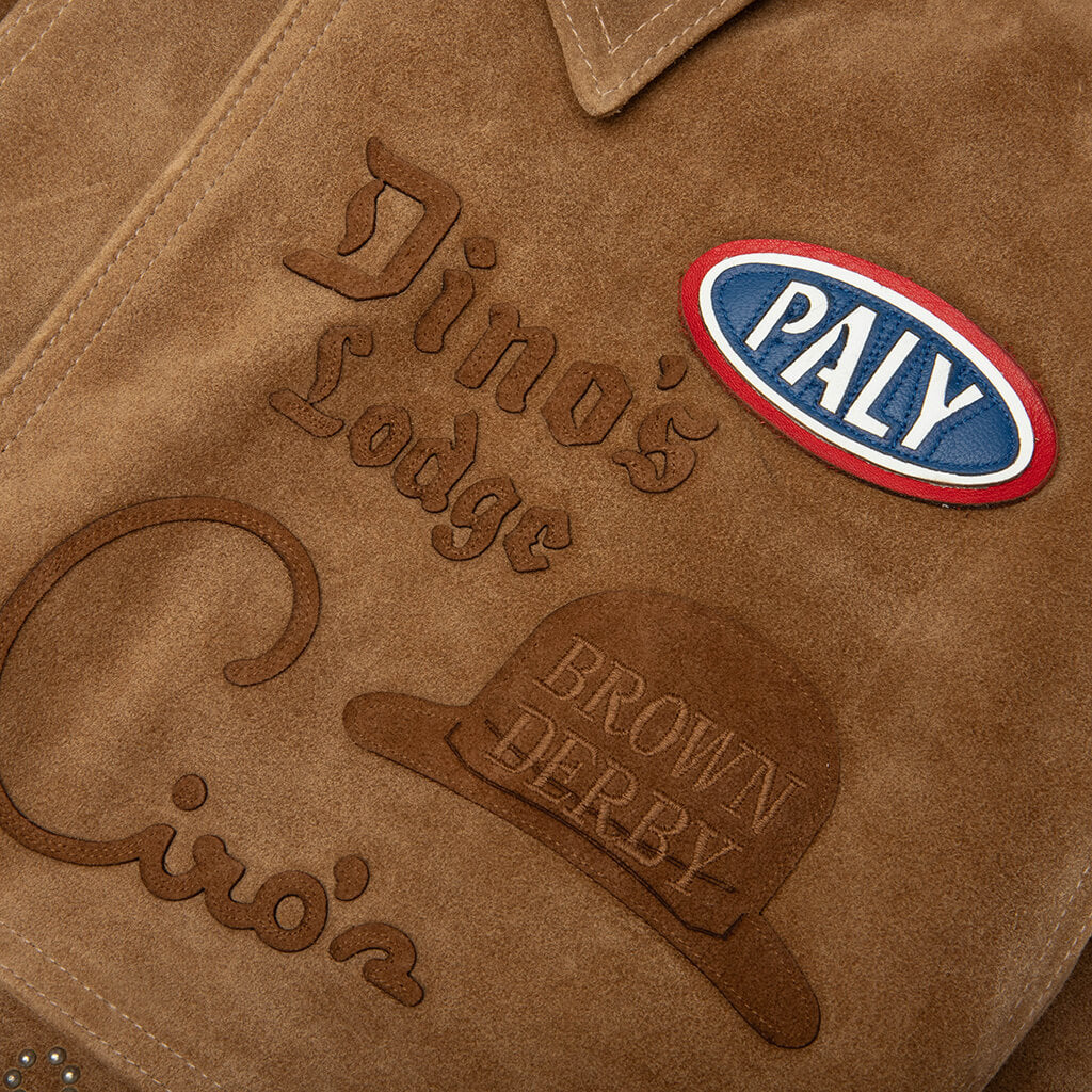 Sunset Blvd Sponsored Suede Jacket Tan