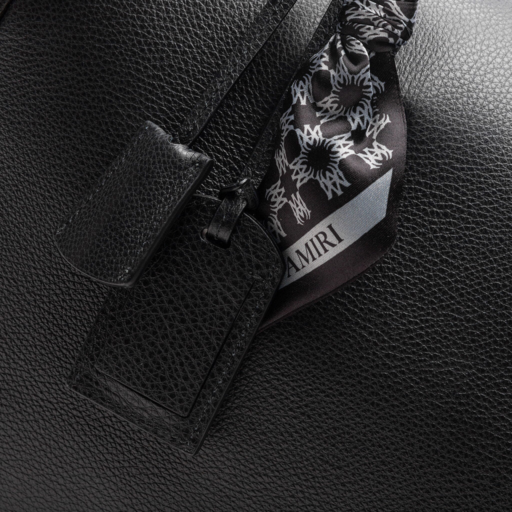 Pebbled Leather Weekender Bag Black