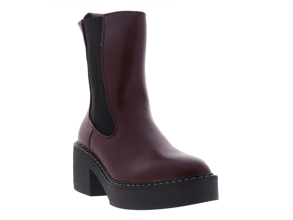 Botines Chelsea Nine West Color Vino para Mujer