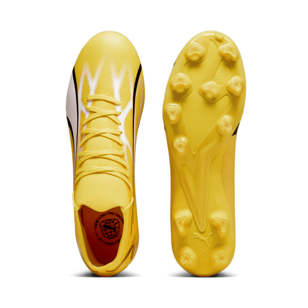 PUMA Ultra Match FG AG Multi Ground Cleats Yellow White Black