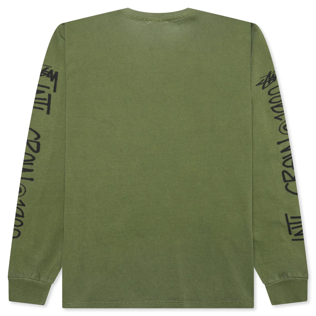 International Crew Pigment Dyed L S Tee Olive