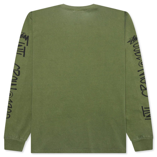 International Crew Pigment Dyed L S Tee Olive