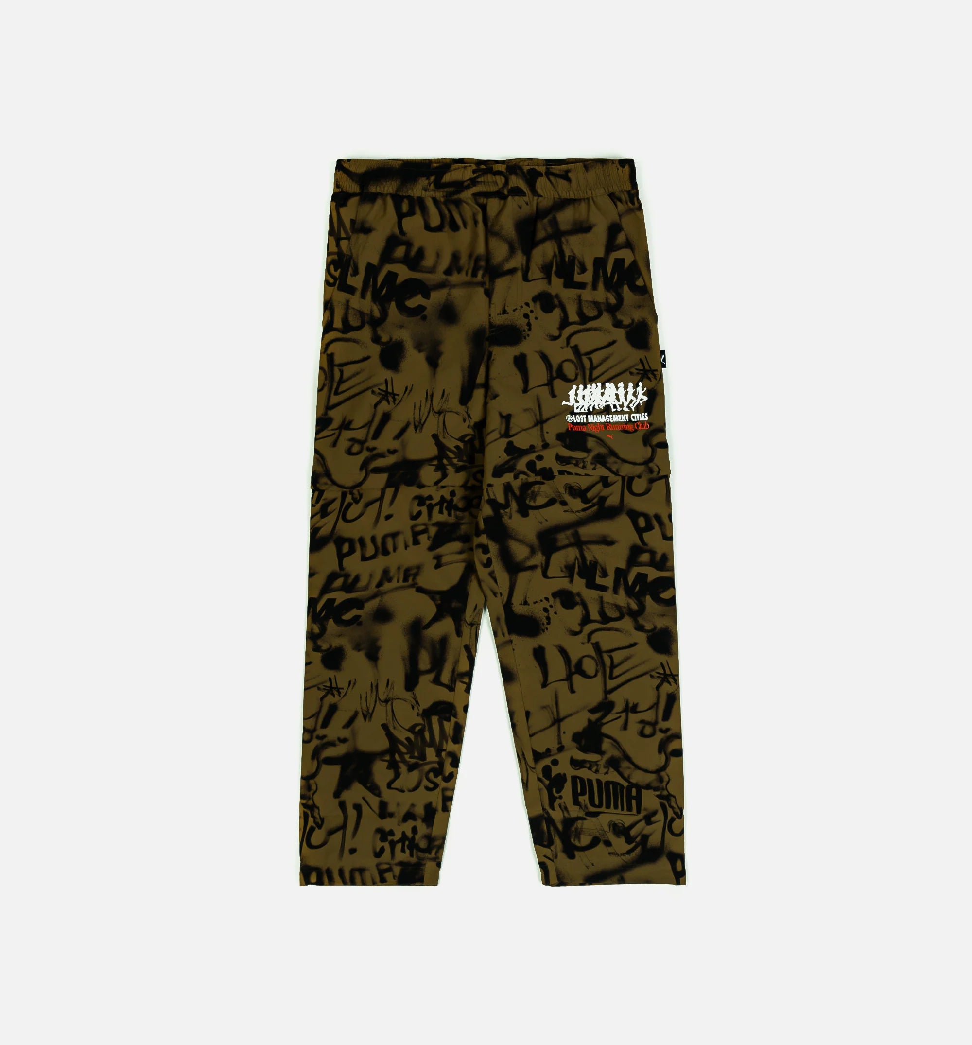 Lost Management Cities All Over Print Mens Pant Olive Black