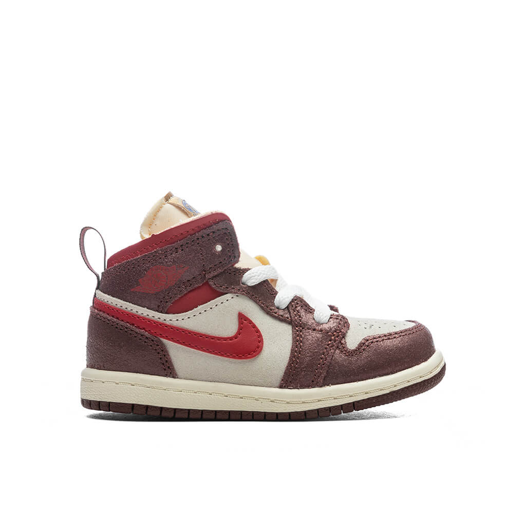 Jordan 1 Mid SE TD Coconut Milk Varsity Red Dark Pony