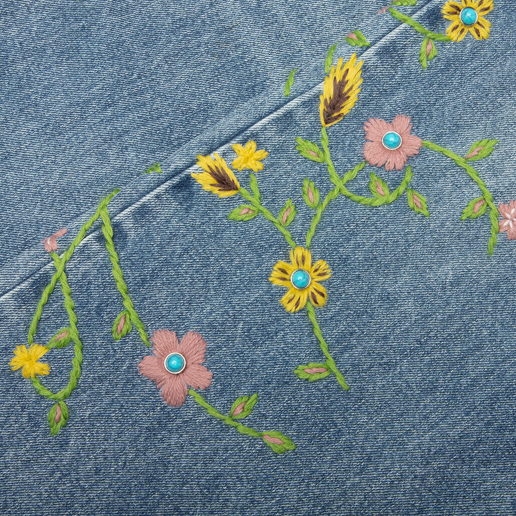 Majestic Floral Denim Pants Blue