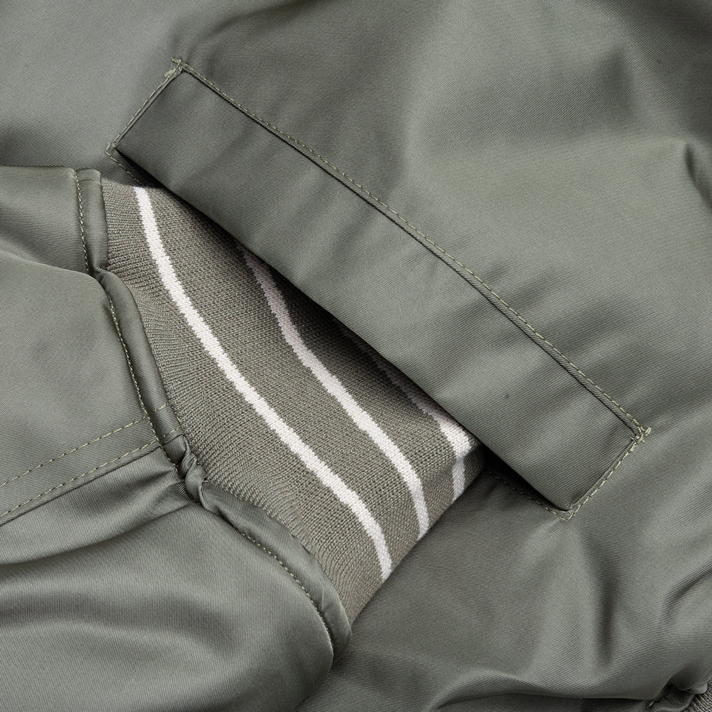 Nylon Hooded Bomber Army Green