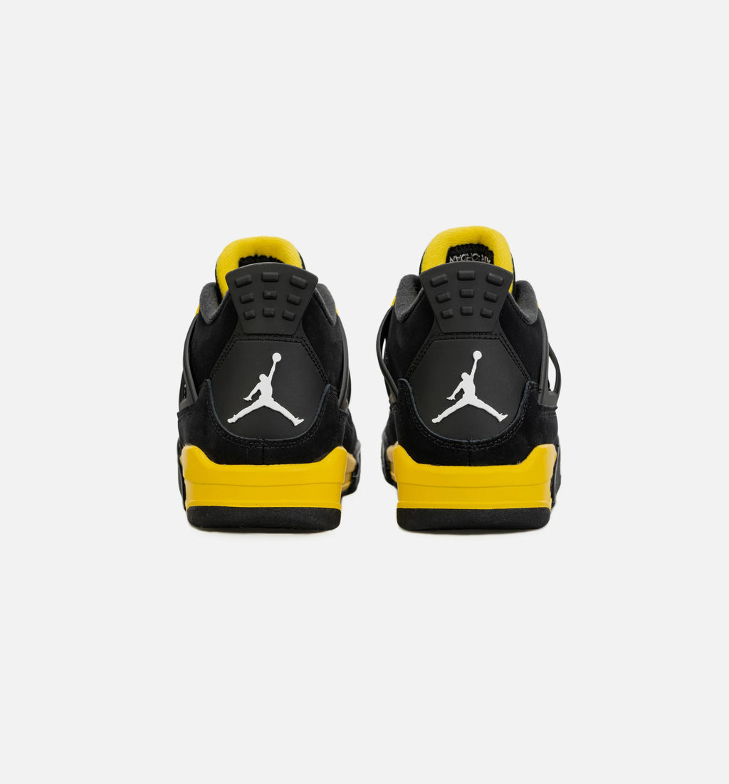 Air Jordan 4 Retro Thunder Grade School Lifestyle Shoe Black Yellow Free Shipping