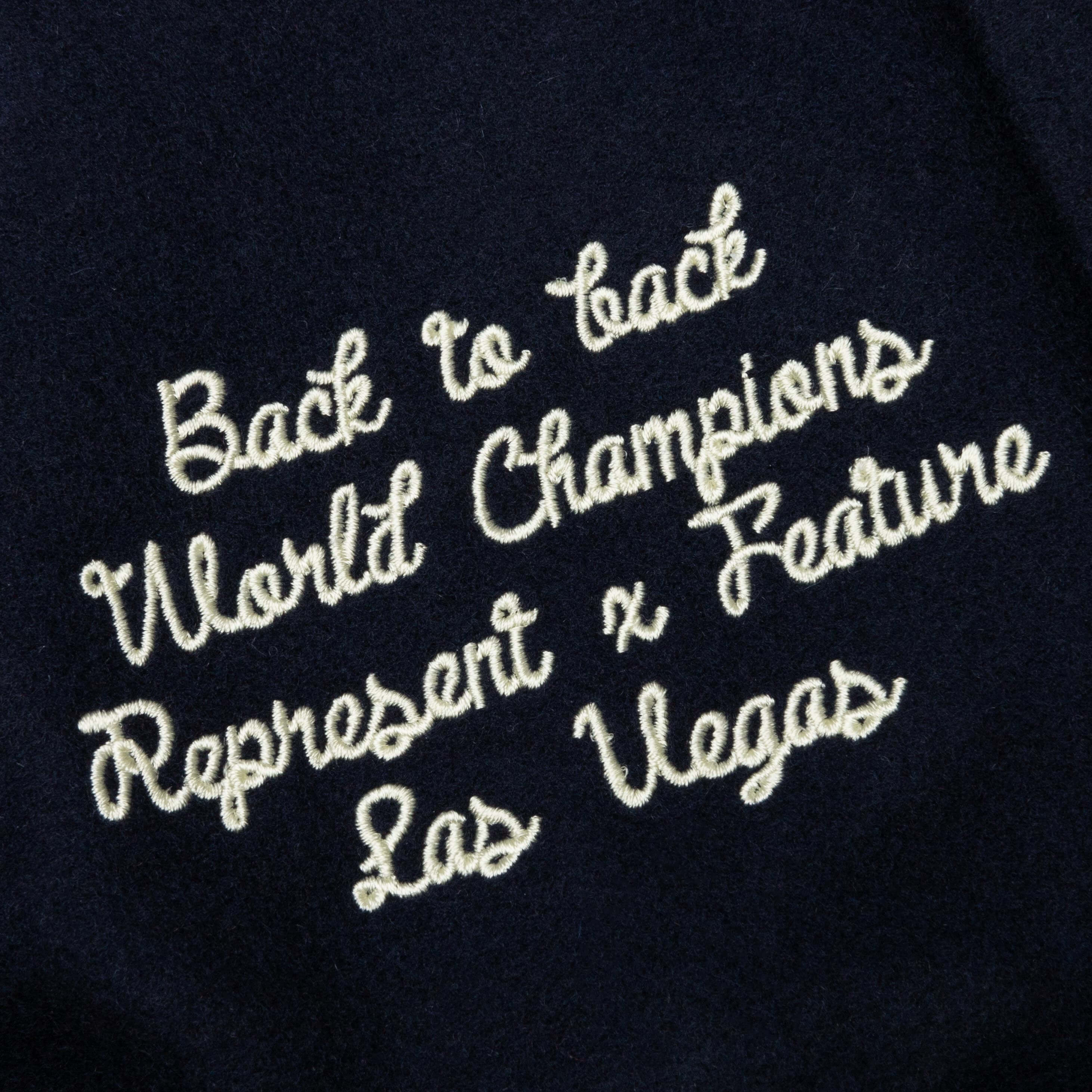 Feature x Represent Champions Varsity Jacket Midnight Navy