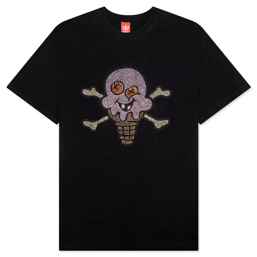 Stones Rhinestones S S Tee Black