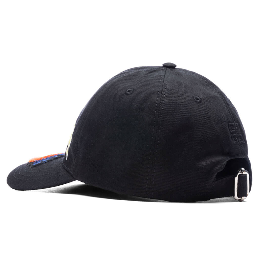 Embroidered Logo Curved Cap Black