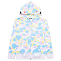 New Multi Camo 2nd Shark Full Zip Hoodie White