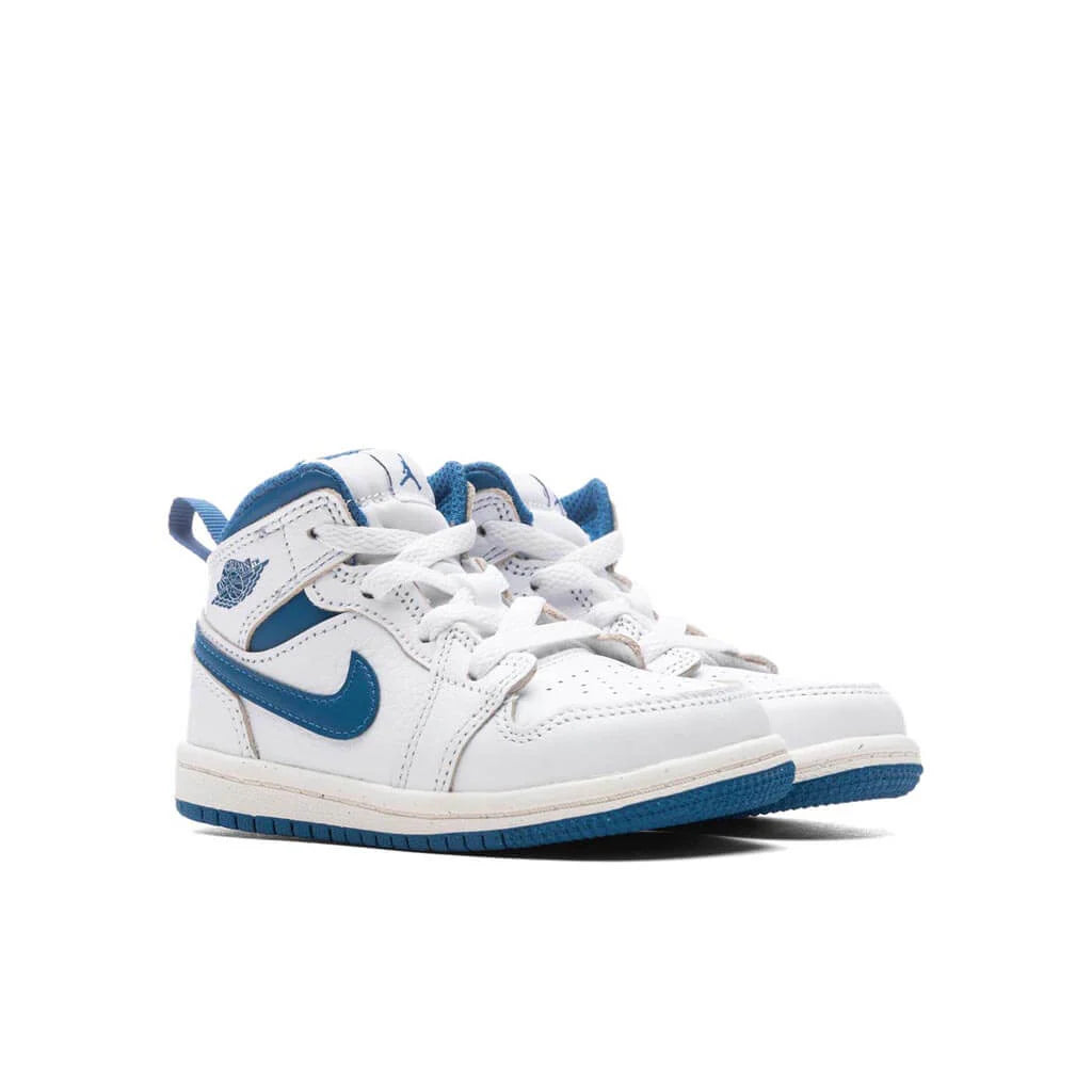 Air Jordan 1 Mid SE TD White Industrial Blue Sail