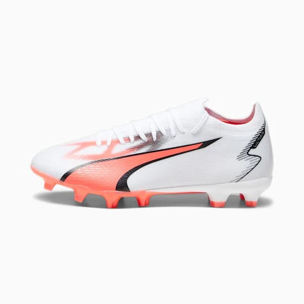 PUMA Ultra Match FG AG Firm Ground Cleats White Black Fire Orchid