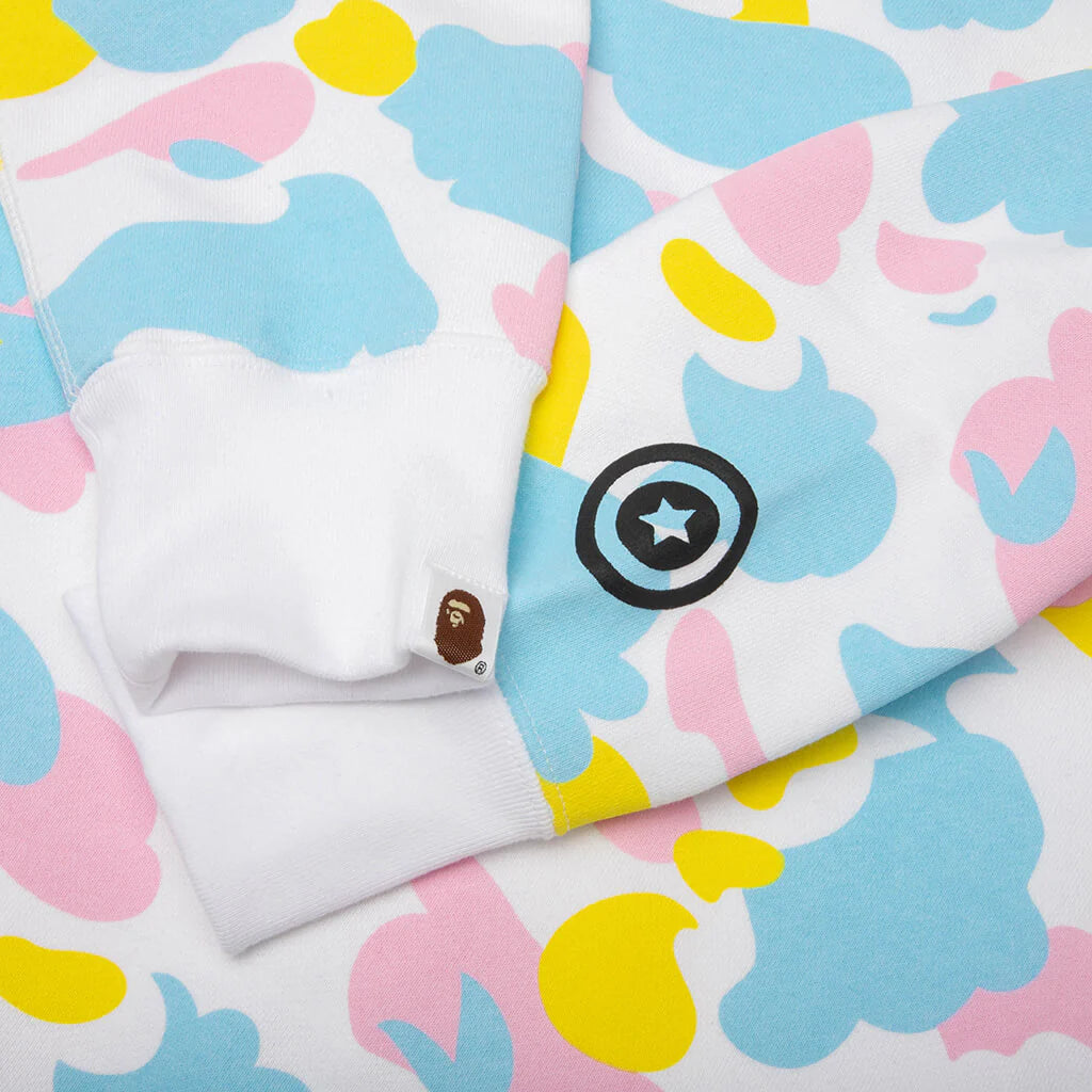 New Multi Camo Baby Milo Regular Fit Full Zip Hoodie White