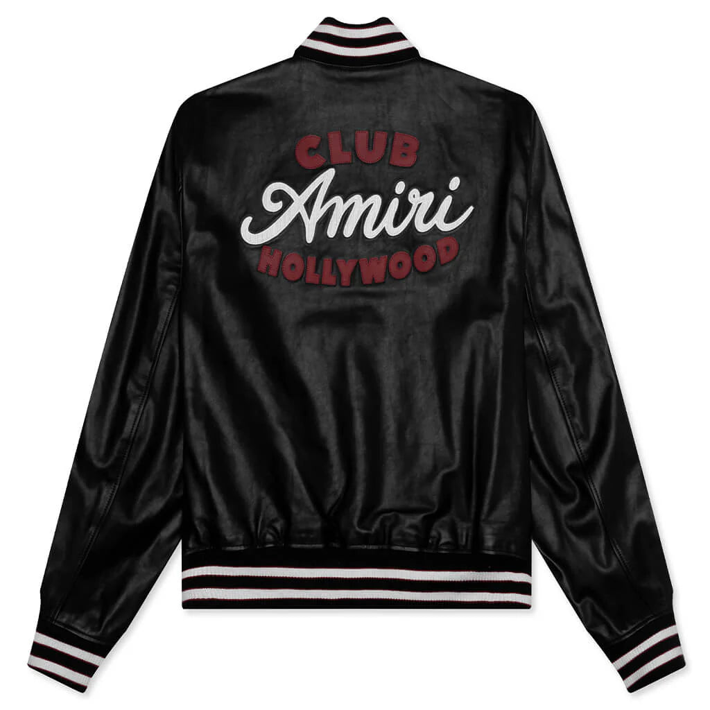 Club Amiri Leather Varsity Black