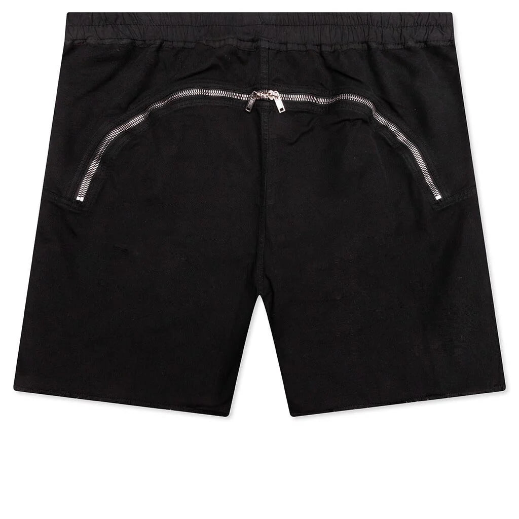 Butt Zipp Long Boxer Shorts Black