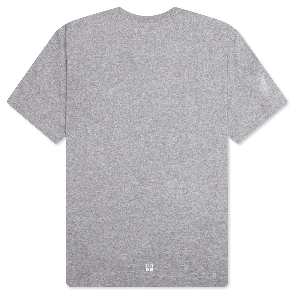 GVCY Floral Printed Crewneck T Shirt Light Grey Melange