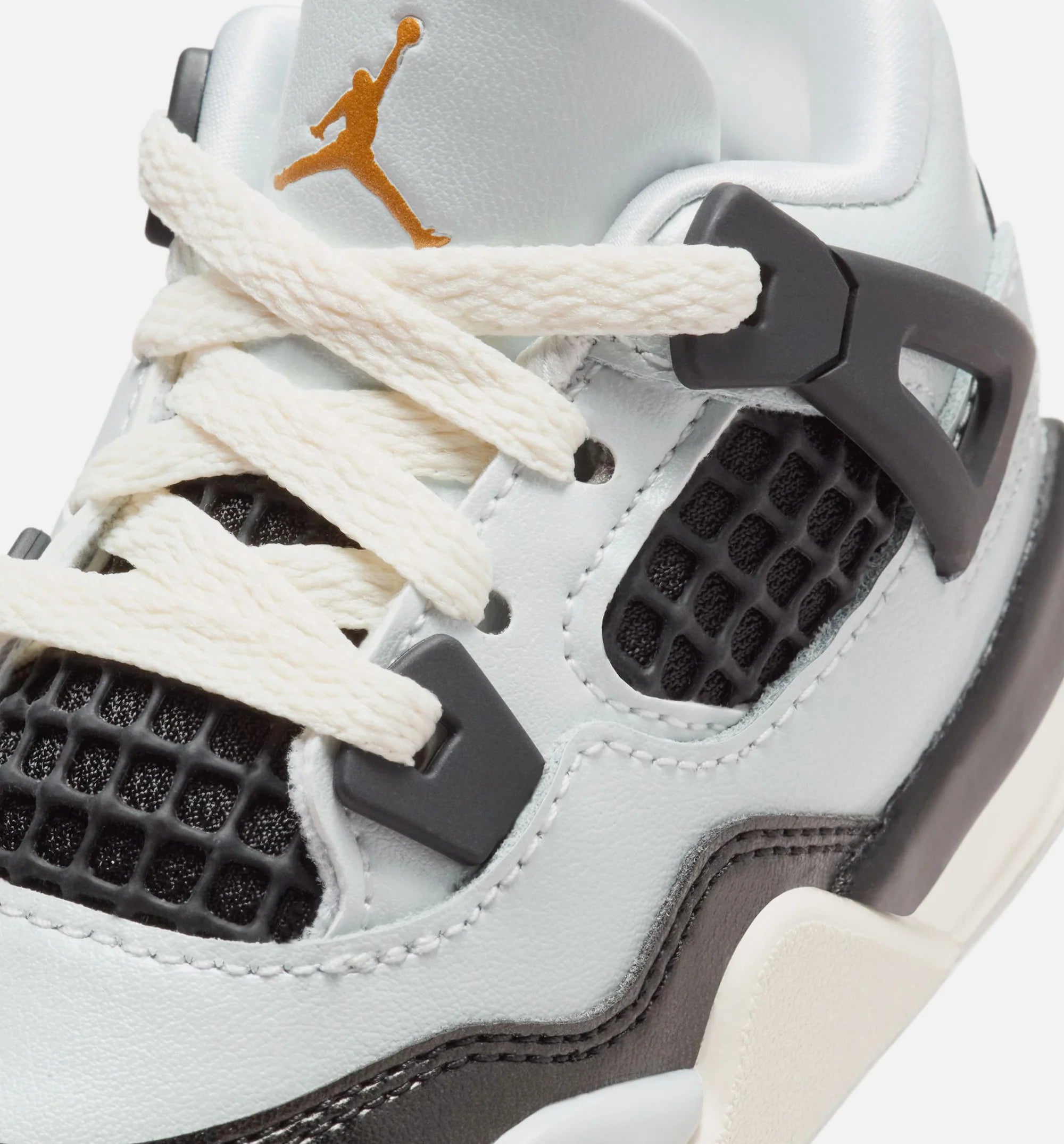 Air Jordan 4 Retro Platinum Gold Infant Toddler Lifestyle Shoe Pure Platinum Metallic Gold Black Sail
