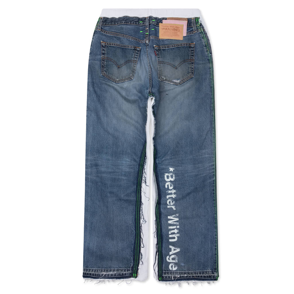 Franklin Denim Sweatpants Indigo White