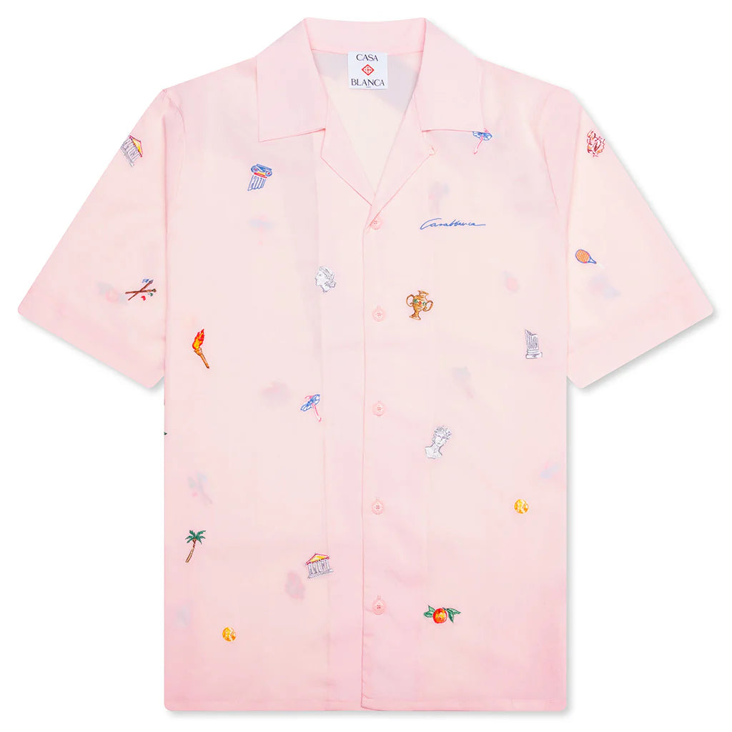 Embroidery Motifs Logo S S Shirt Light Pink