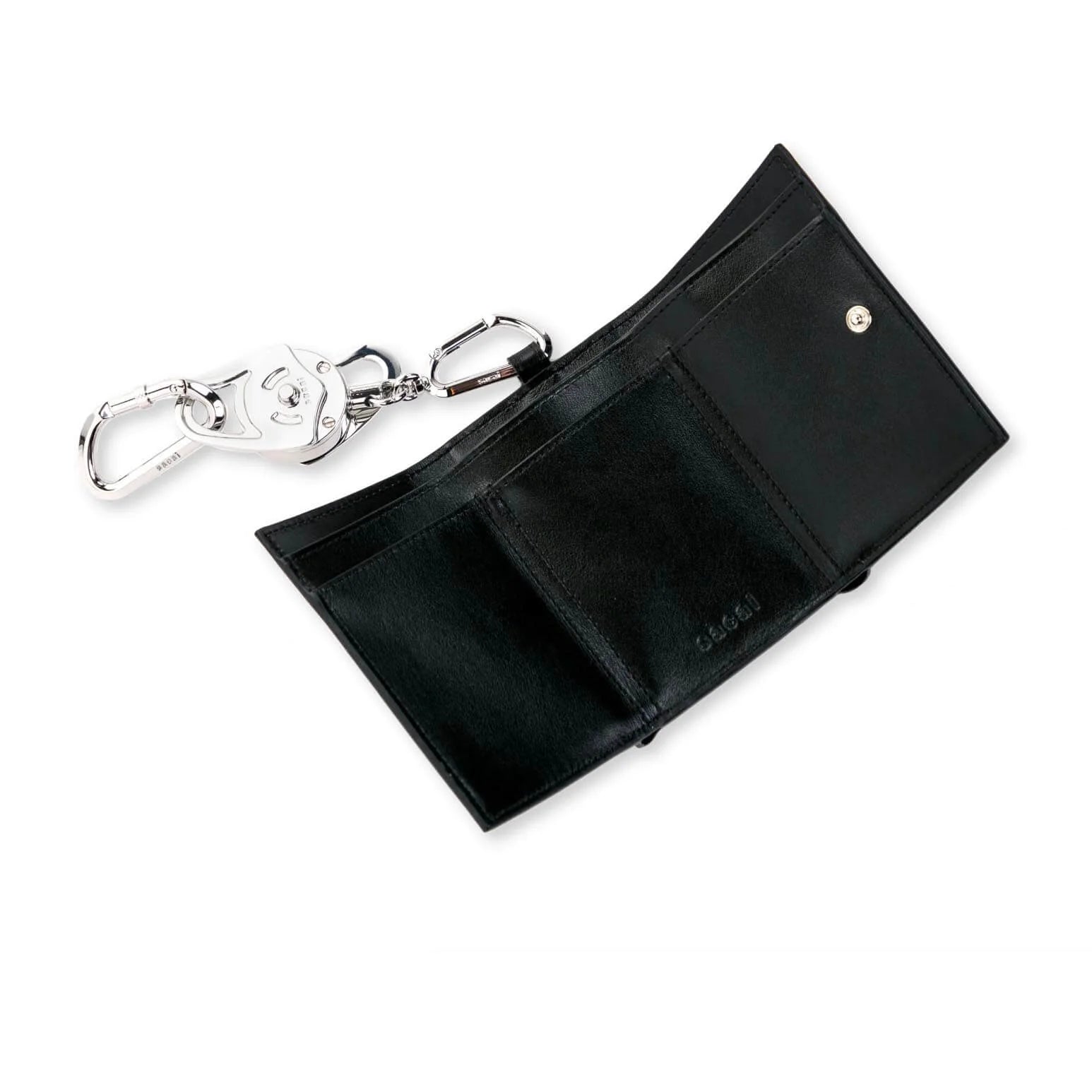 Carabiner Trifold Wallet Black