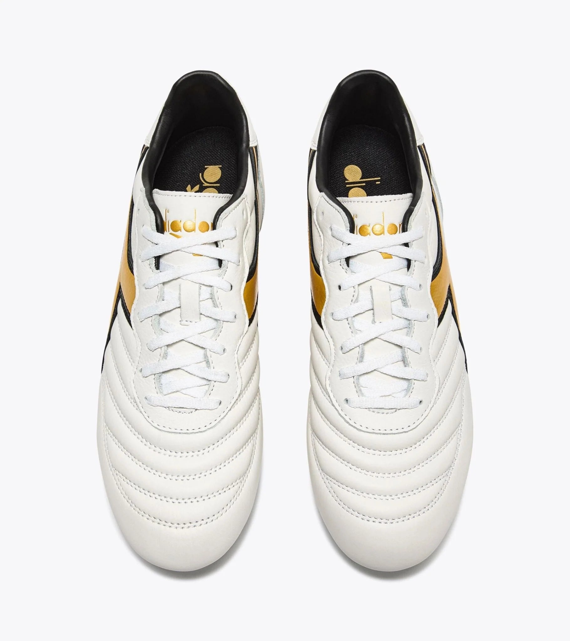 Diadora Brasil LT MDPU Firm Ground Soccer Cleats White Gold