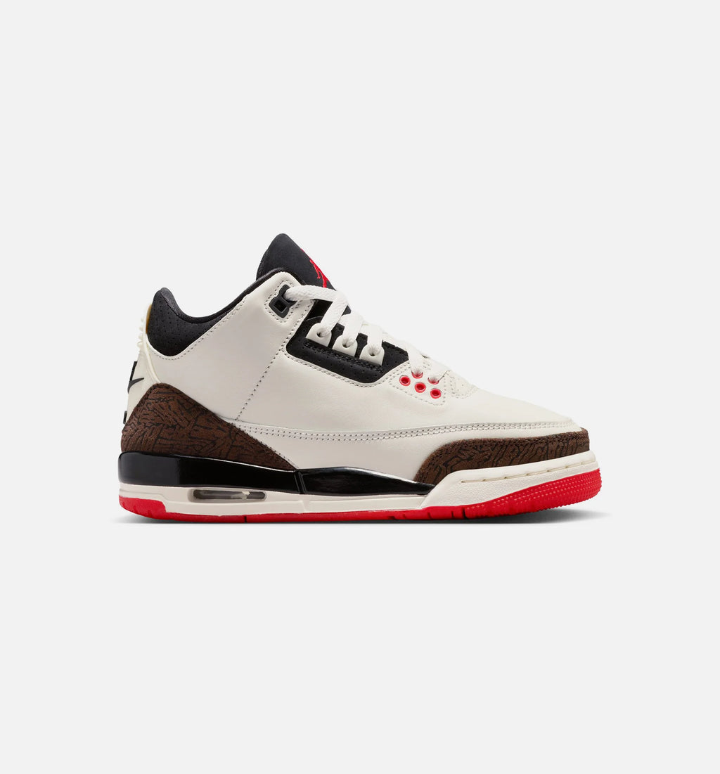 Air Jordan 3 Retro Sail and University Red Grade School Lifestyle Shoe Sail Black University Red Pale Ivory Free Shipping