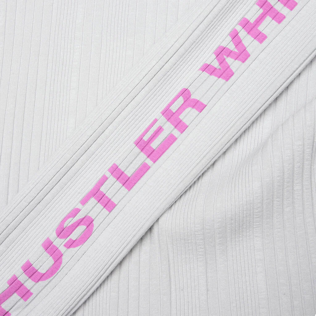 Hustlr White Rib L S Tee White