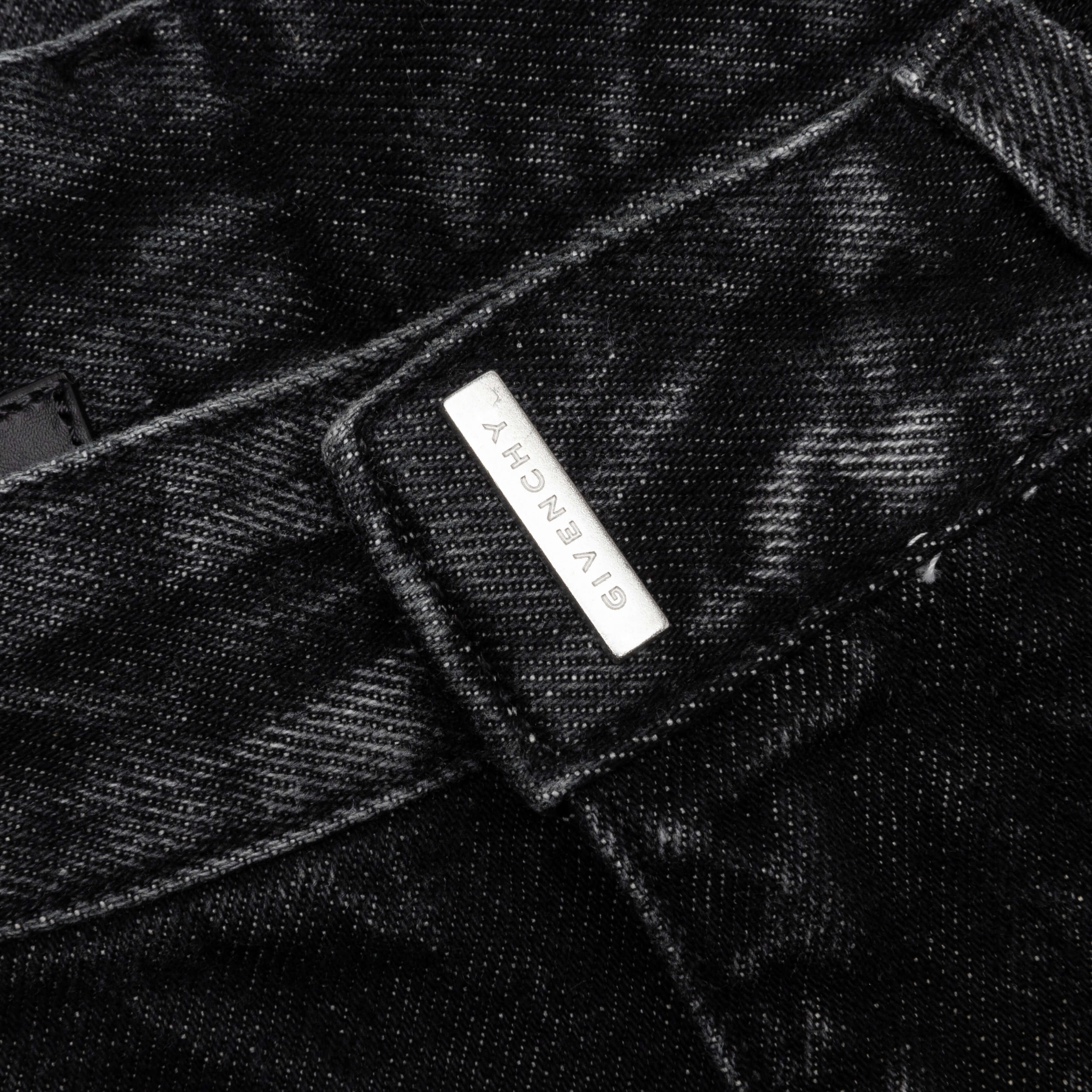 Slim Fit Denim W Zips Black White