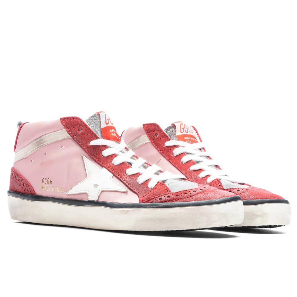 Womens Mid Star Toe Star and Spur Antique Pink Red White