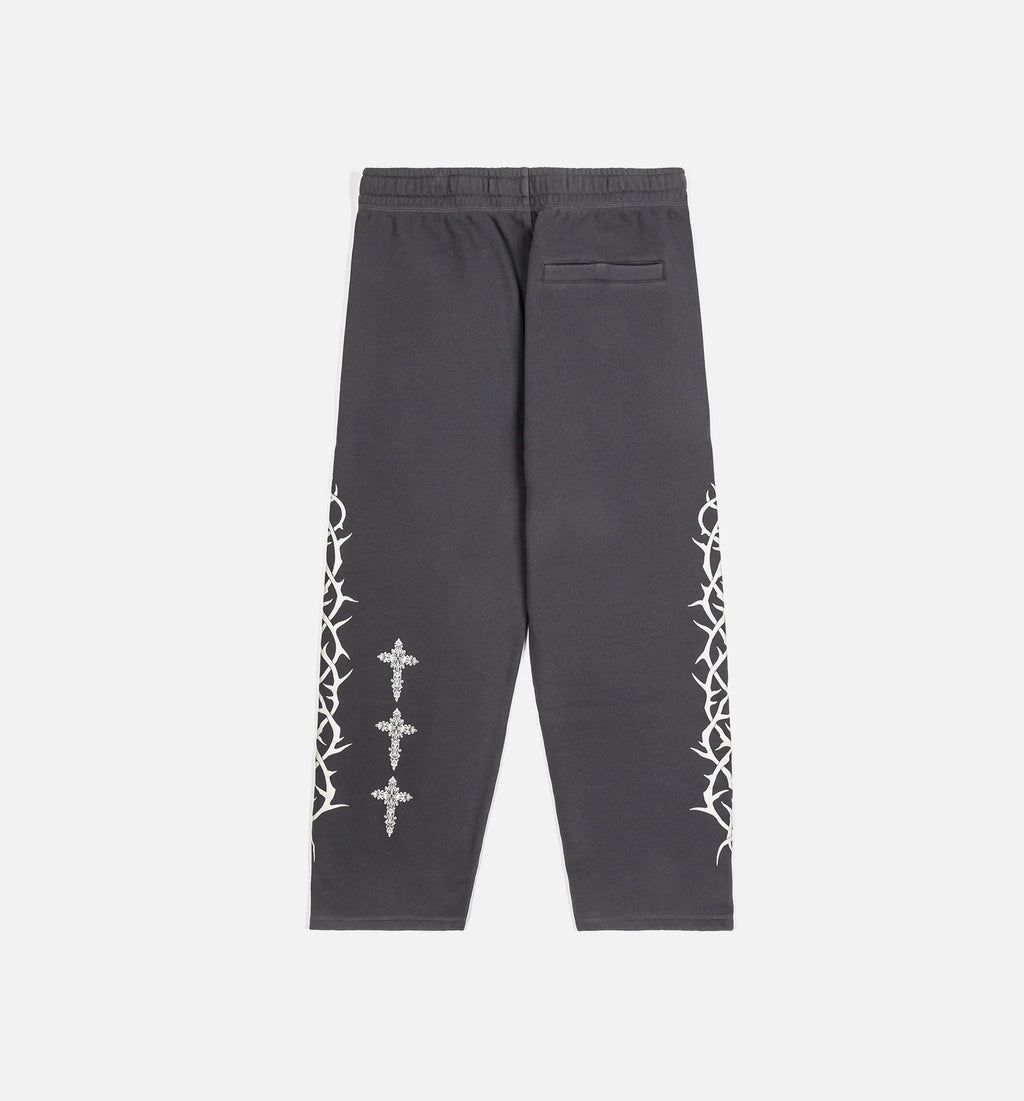 Prayer Washed Fleece Jogger Mens Pant Grey Beige