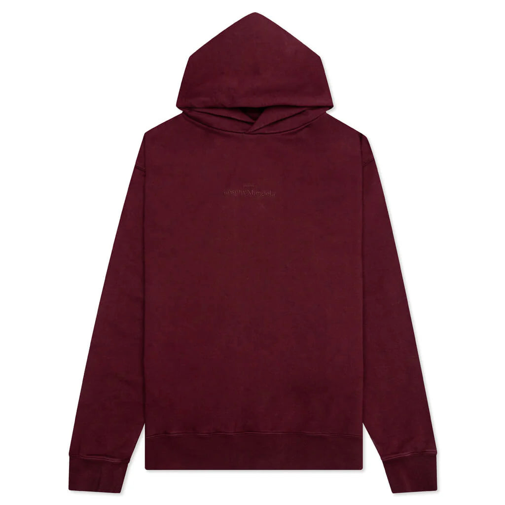Logo Embroidered Long Sleeved Hoodie Burgundy