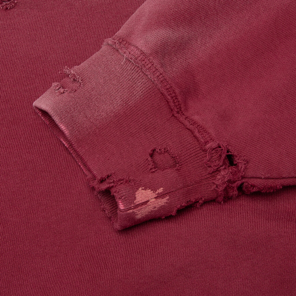 Luke Fleece Hoodie Burgundy