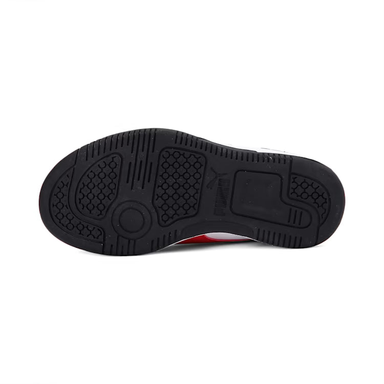 PUMA Rebound Layup Lo Little Kids Shoes White High Risk Red Black