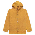Garment Dyed Hooded Button Up Shirt Fn Mn Shir000861 Yellow Brown