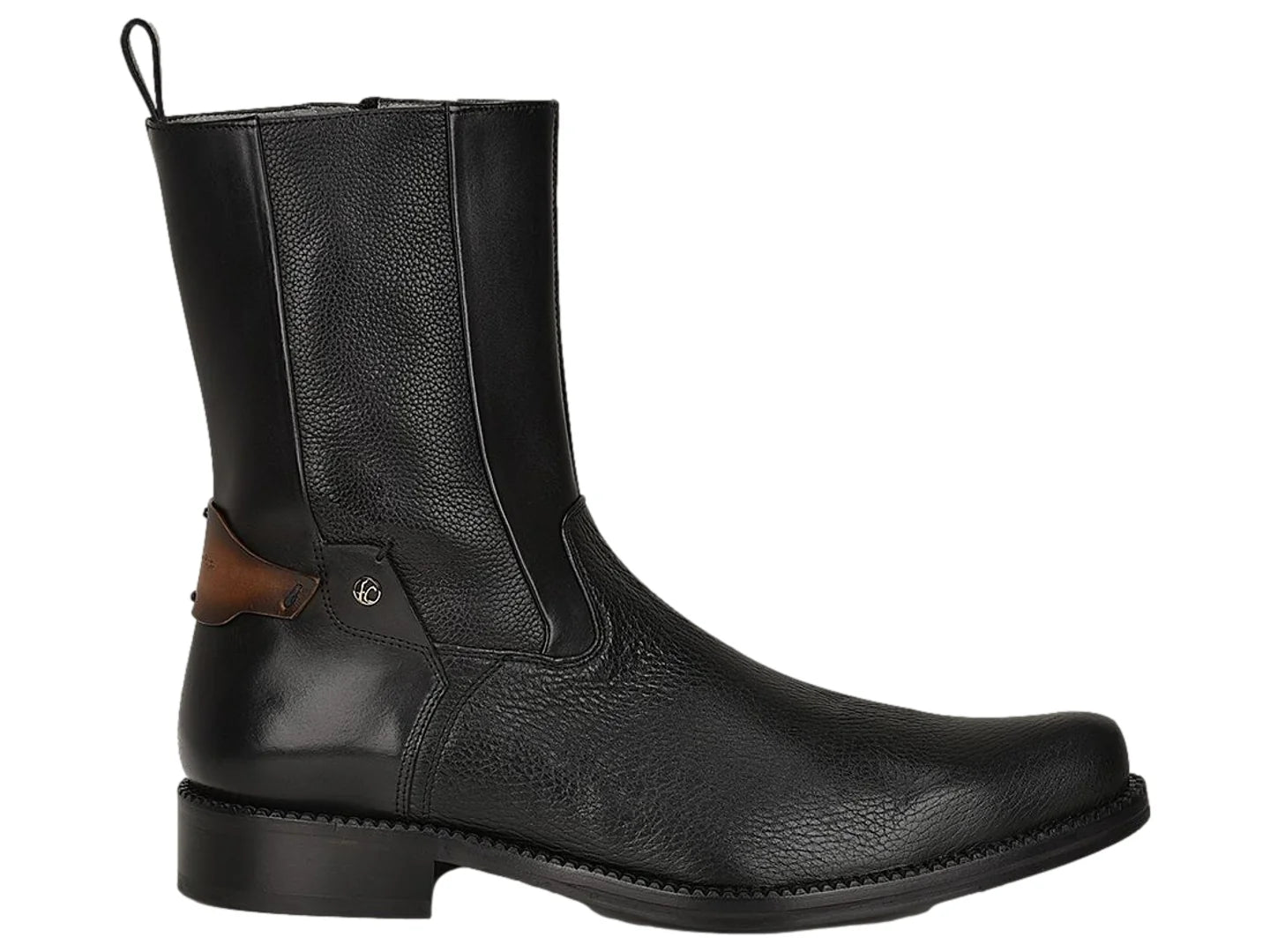 Botas Cuadra de Piel de Venado Negro para Hombre