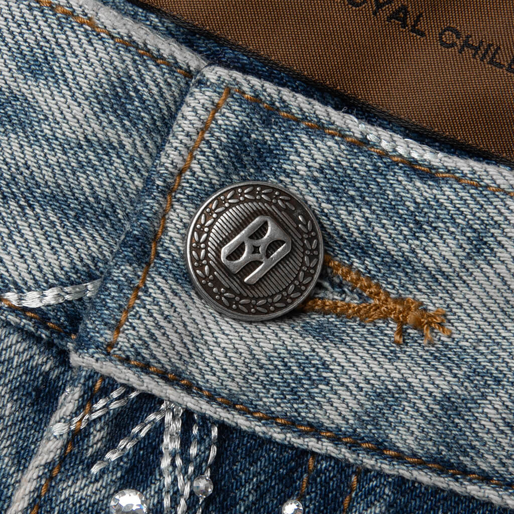 20K Zodiac Diamond Denim Pants Blue