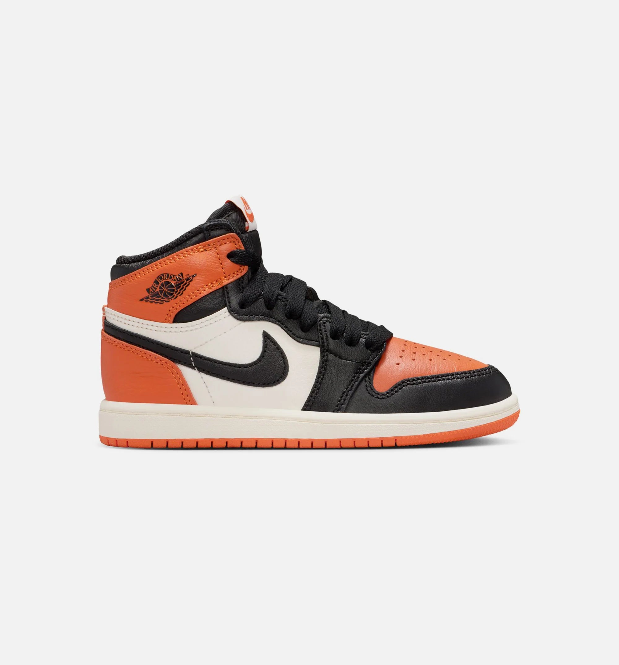 Air Jordan 1 Retro High OG Shattered Backboard Preschool Lifestyle Shoe Black Black Sail Starfish